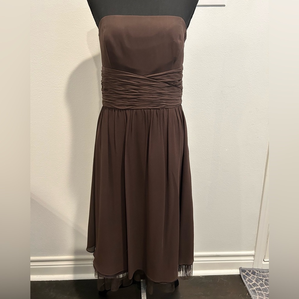 Ann Taylor Celebrations Strapless Dress‎ Brown Size 10